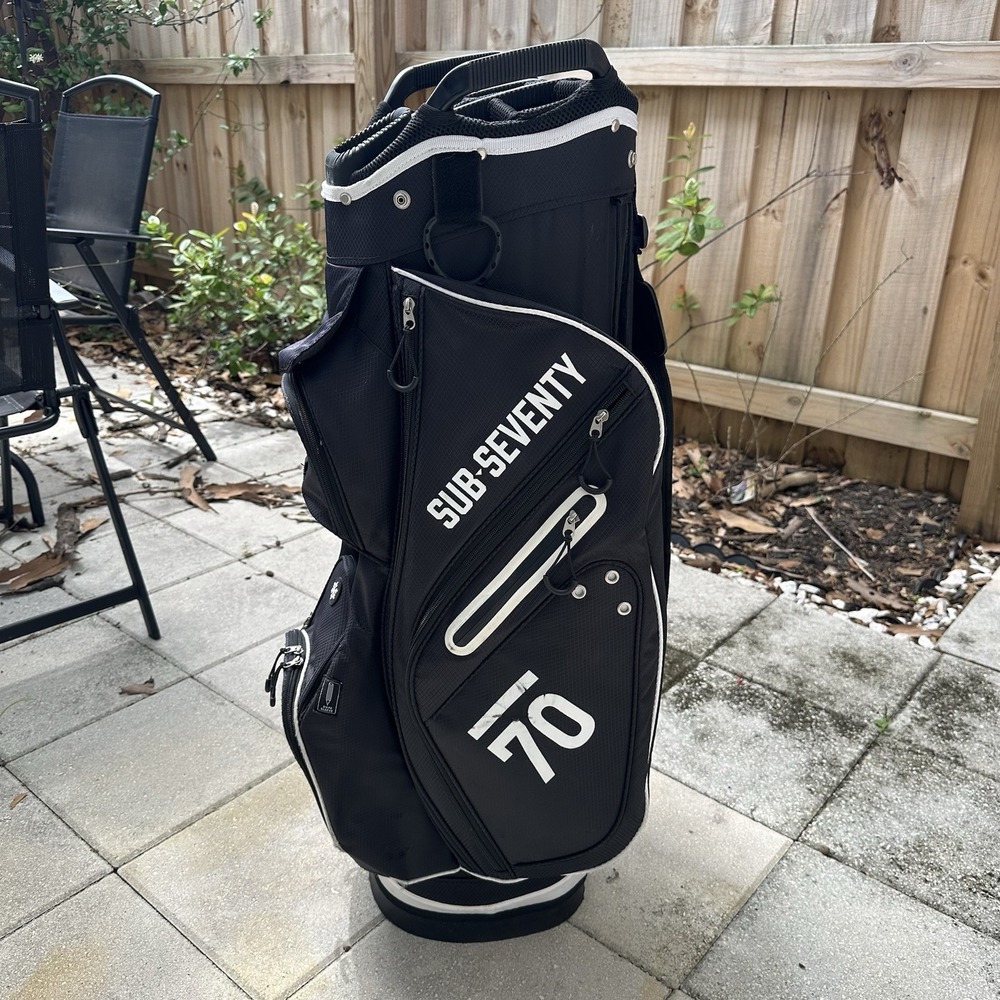 Sub 70 Cart Series Golf Bag Black/White 14-Way Divider Sub Seventy